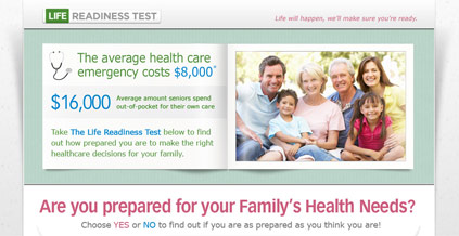 Life Readiness Test Landing Page