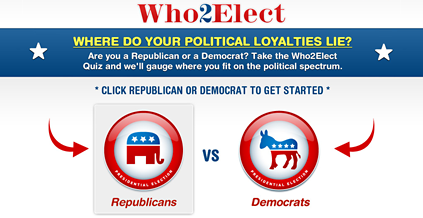 Who2Elect Landing Page